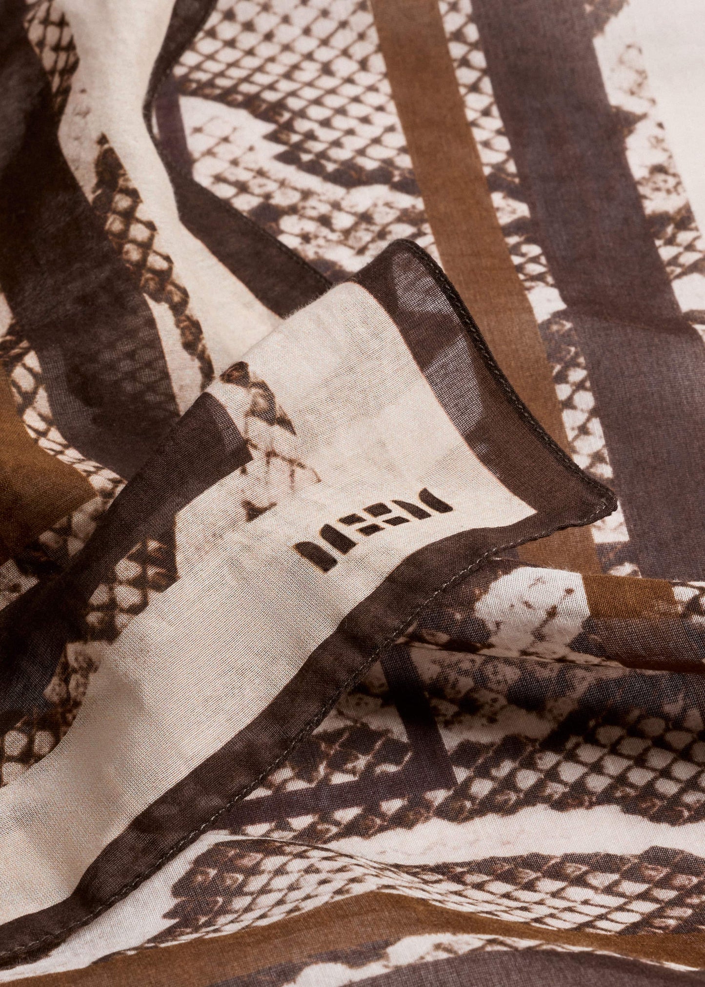 Snake Print Border Scarf