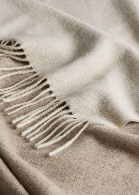 Cream Cashmere Blend Travel Scarf