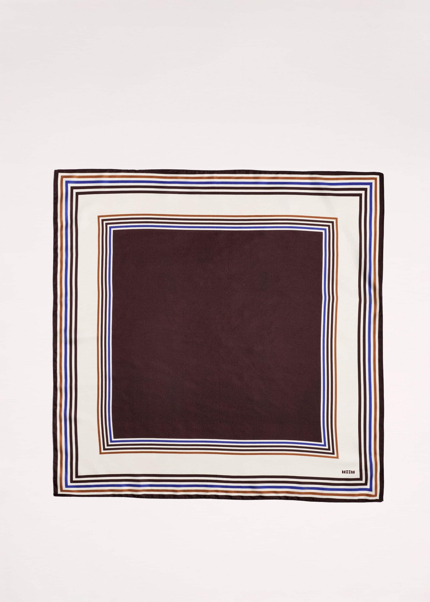 Brown Striped Silk Multi-Border Scarf