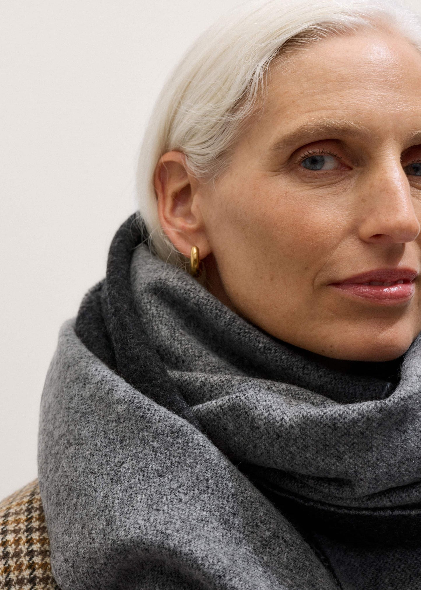 Gray Cashmere Blend Travel Scarf