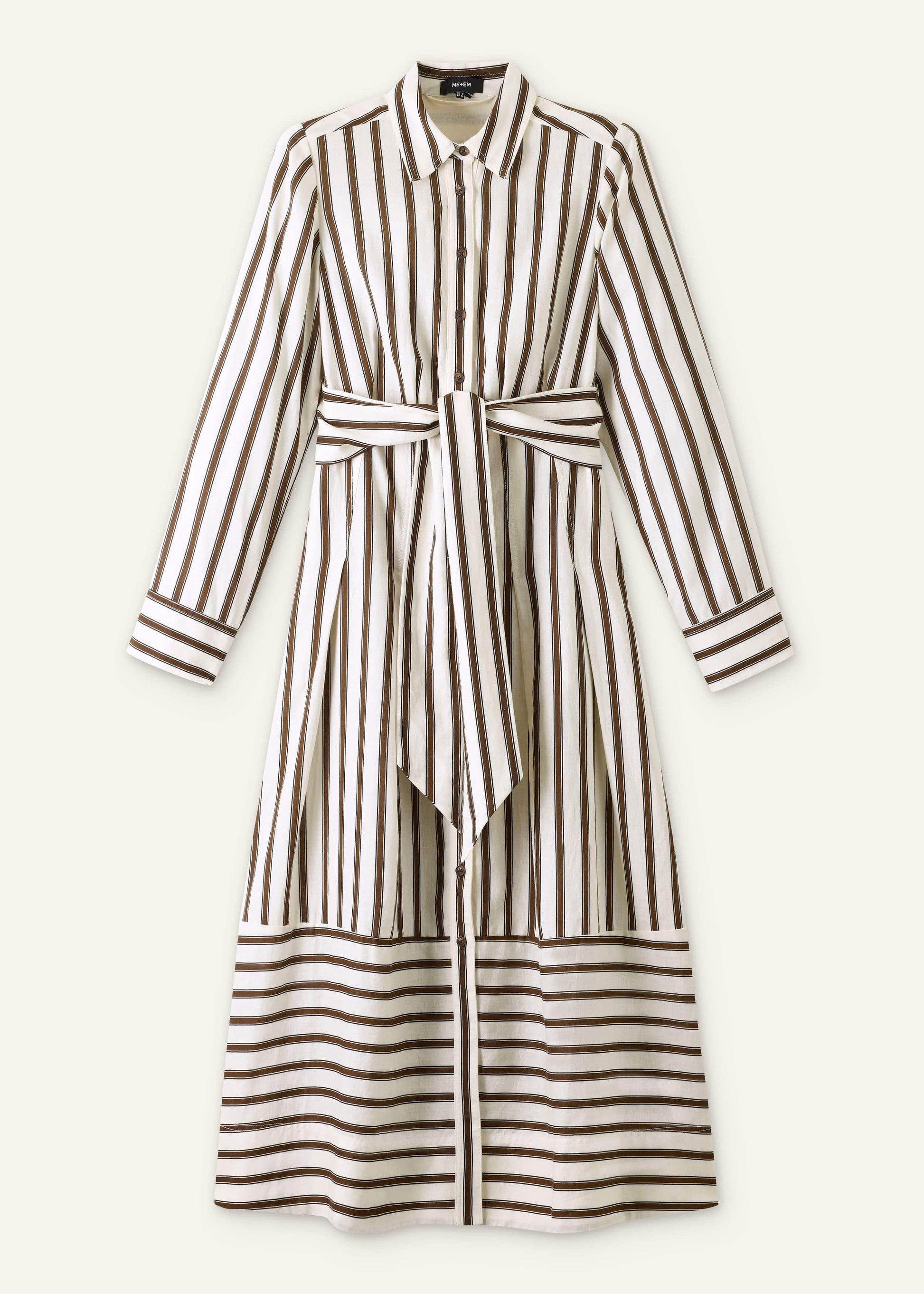 Cream Spring Stripe Maxi Dress + Belt