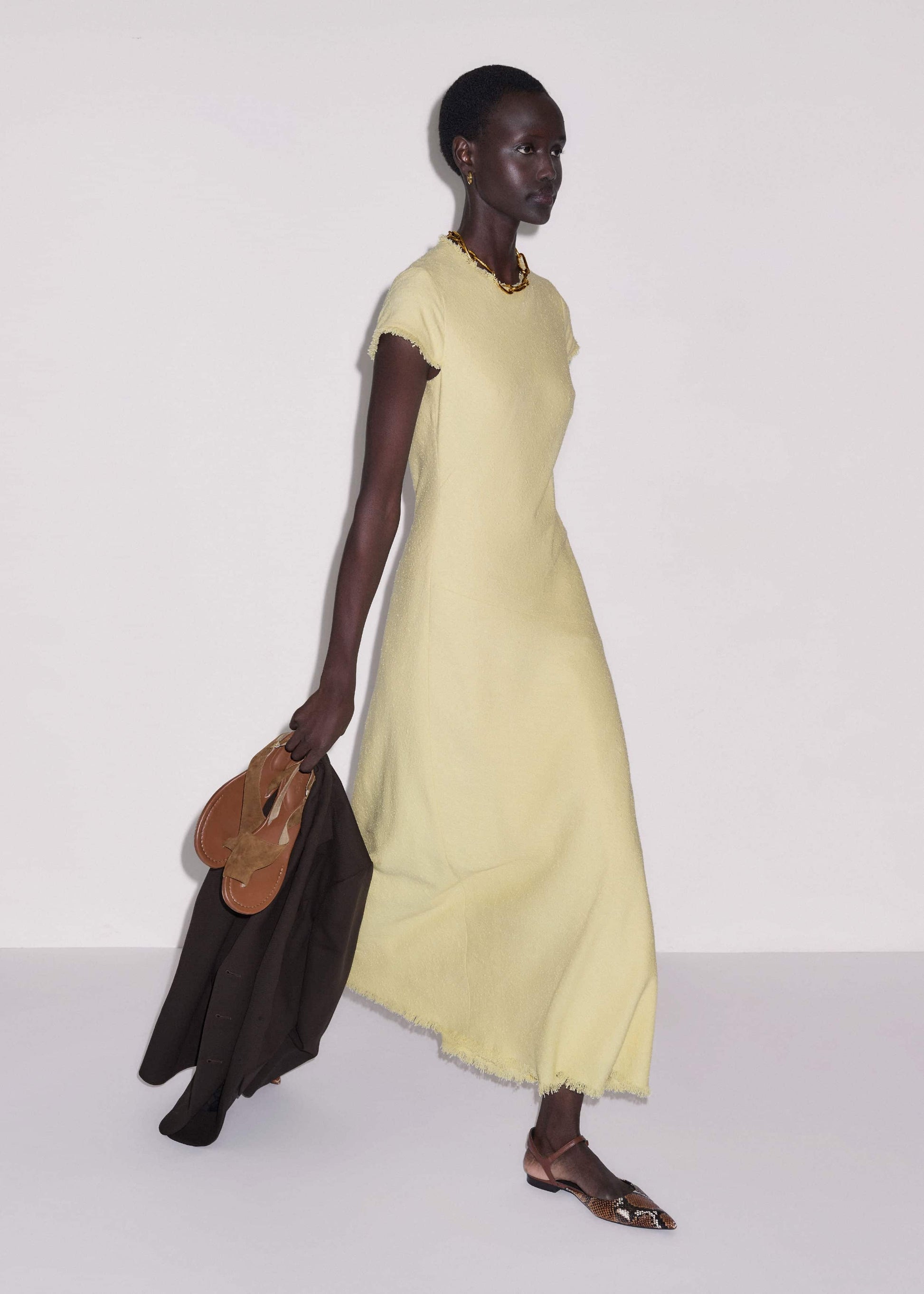 Yellow Bias Cut Maxi Dress