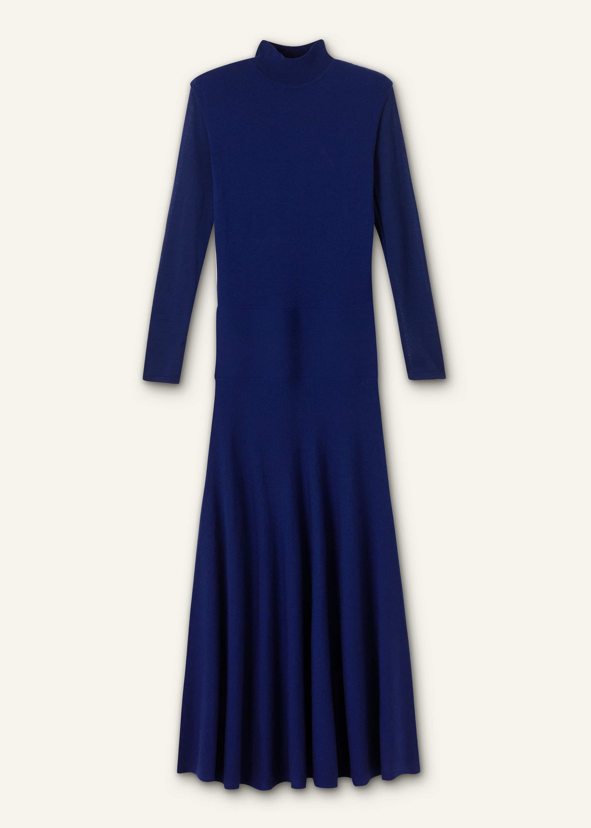 Blue High Neck Knit Maxi Dress + Layering Top