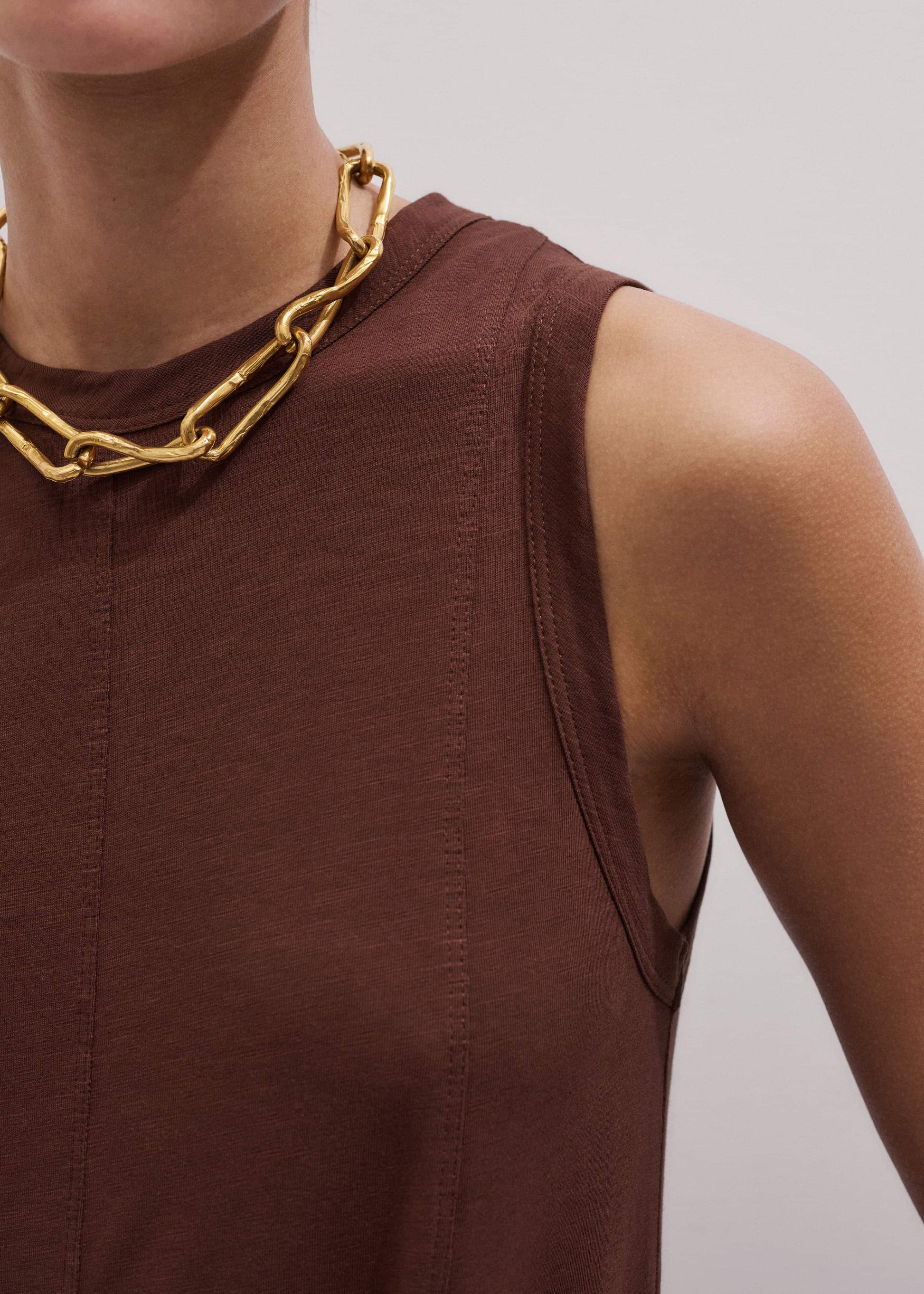 Cinnamon Brown Maxi Swing Dress