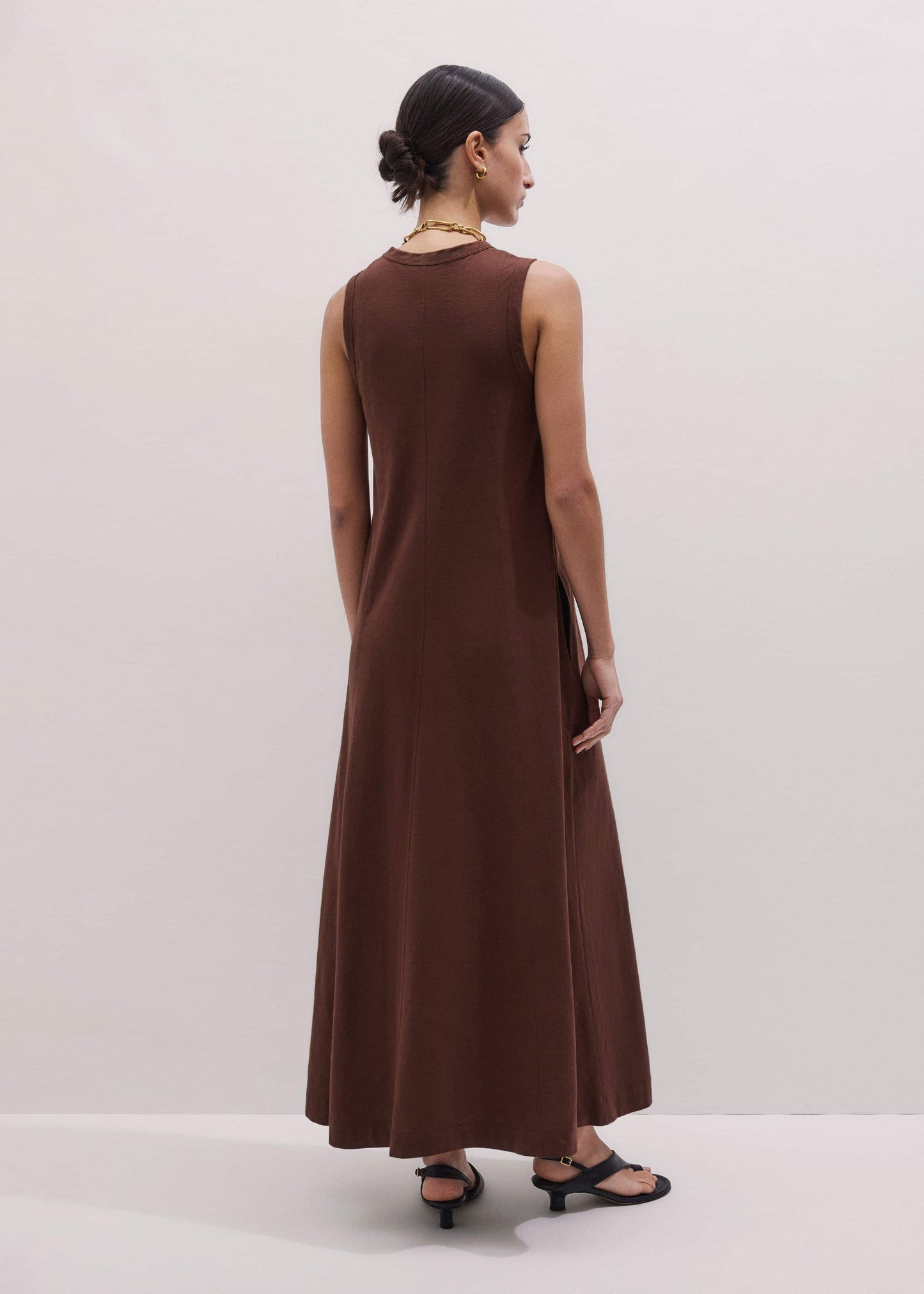 Cinnamon Brown Maxi Swing Dress