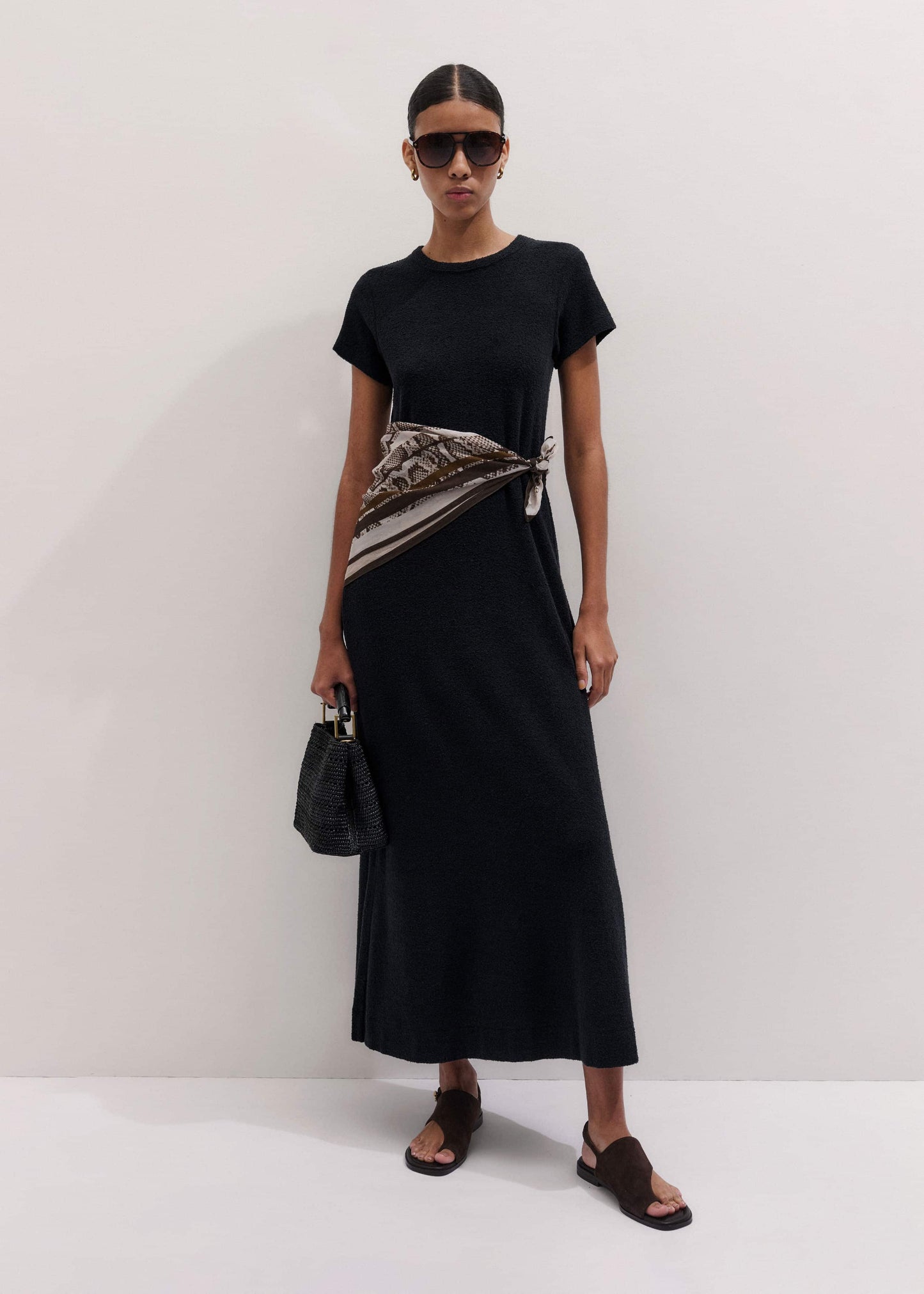 Black A-Line Maxi Tee Dress
