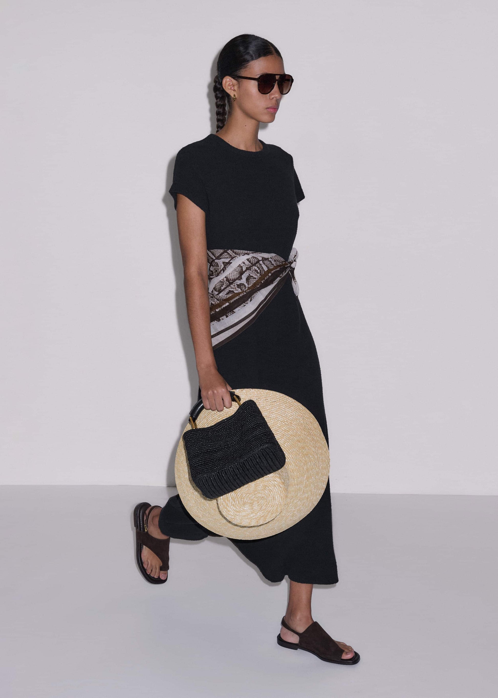 Black A-Line Maxi Tee Dress