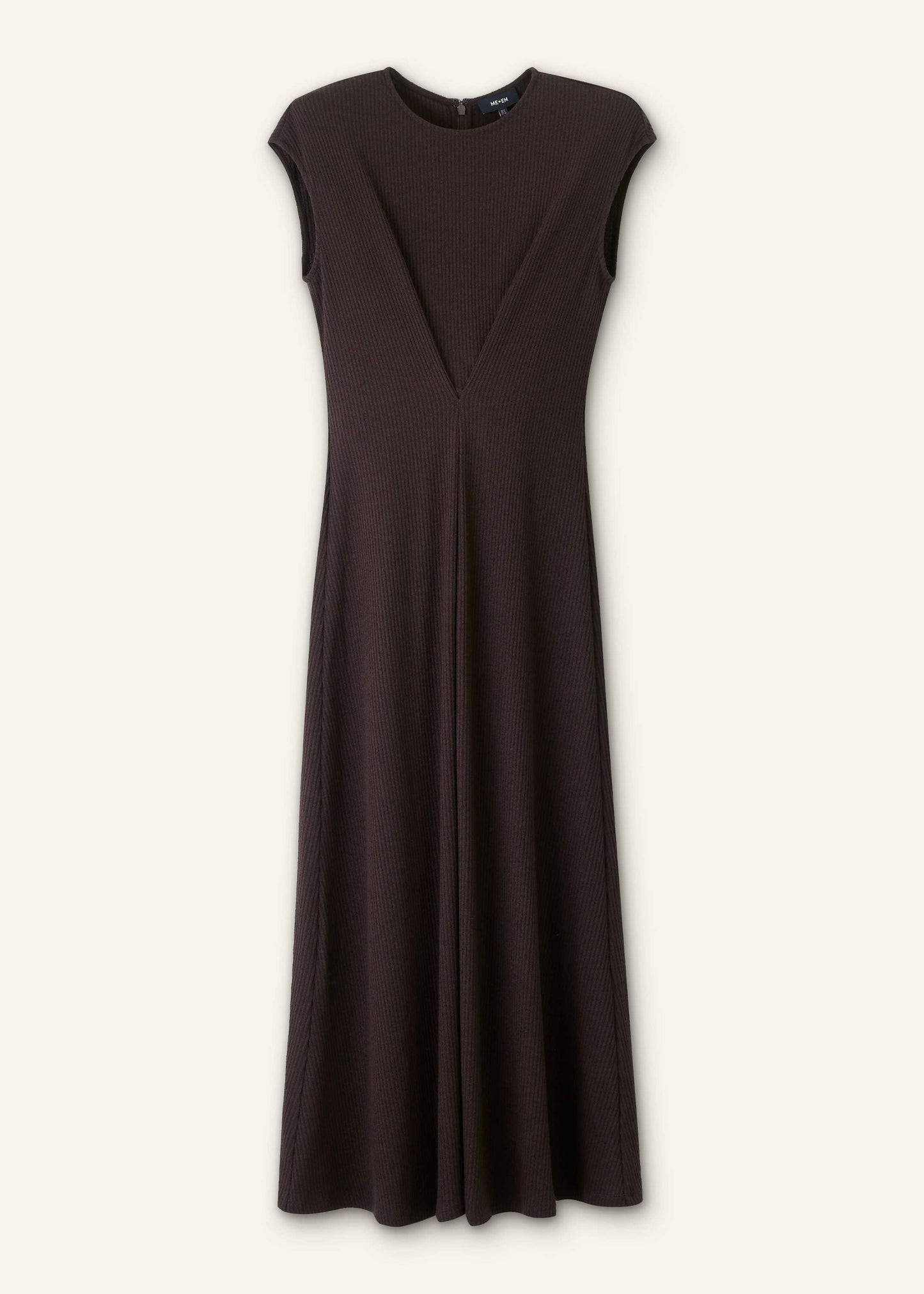 Brown Draped Waist Clever Pleat Maxi Dress