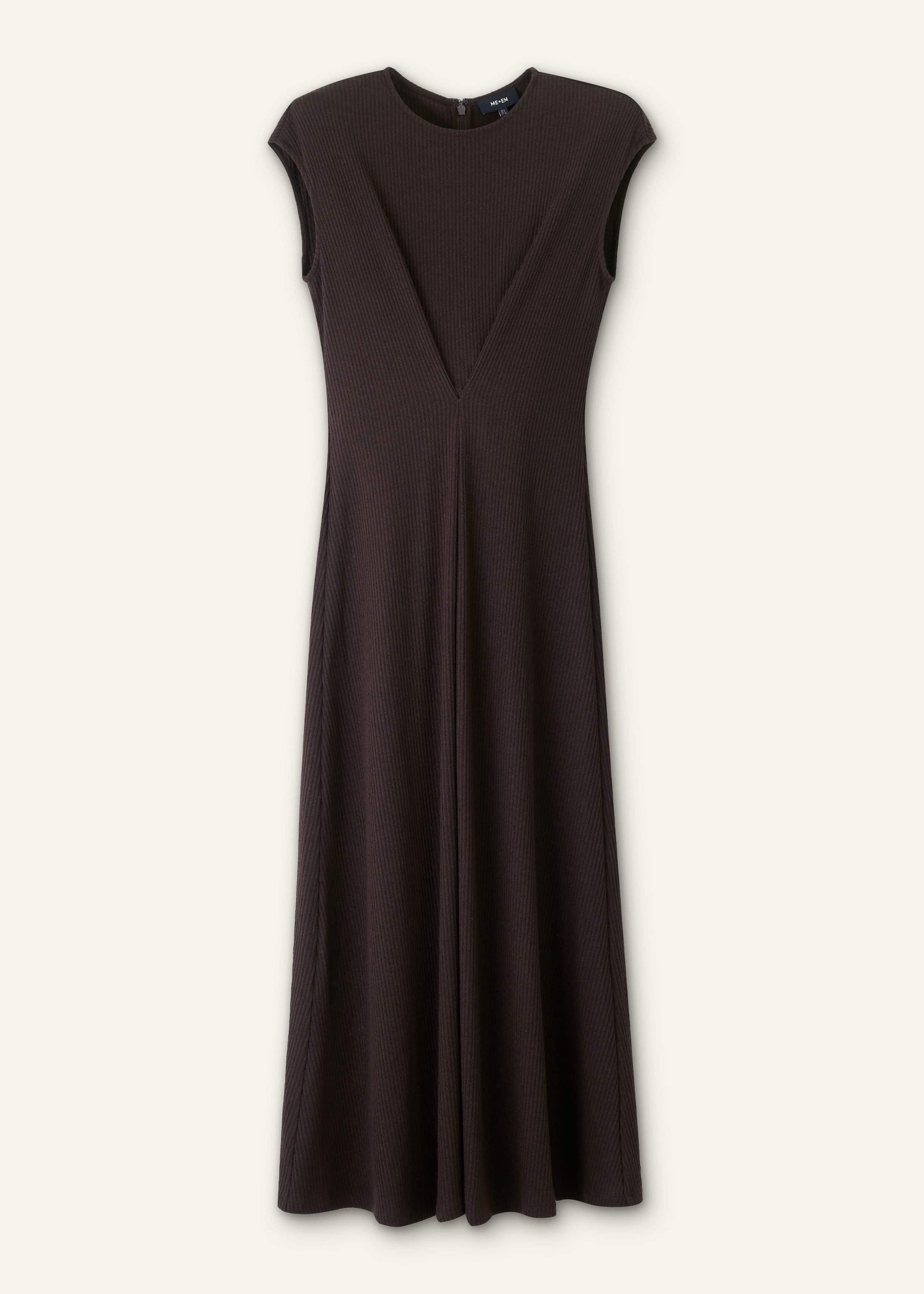 Brown Draped Waist Clever Pleat Maxi Dress