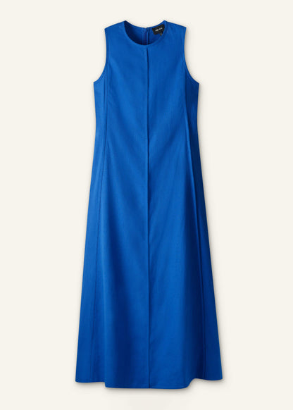 Blue Crease-Less Linen Effortless Maxi Dress