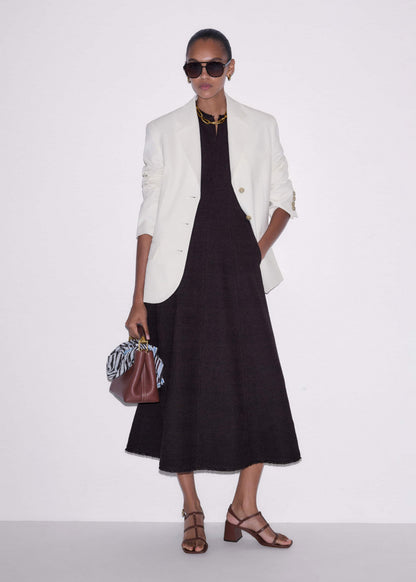 Brown Desk-To-Dinner Fit And Flare Maxi Dress