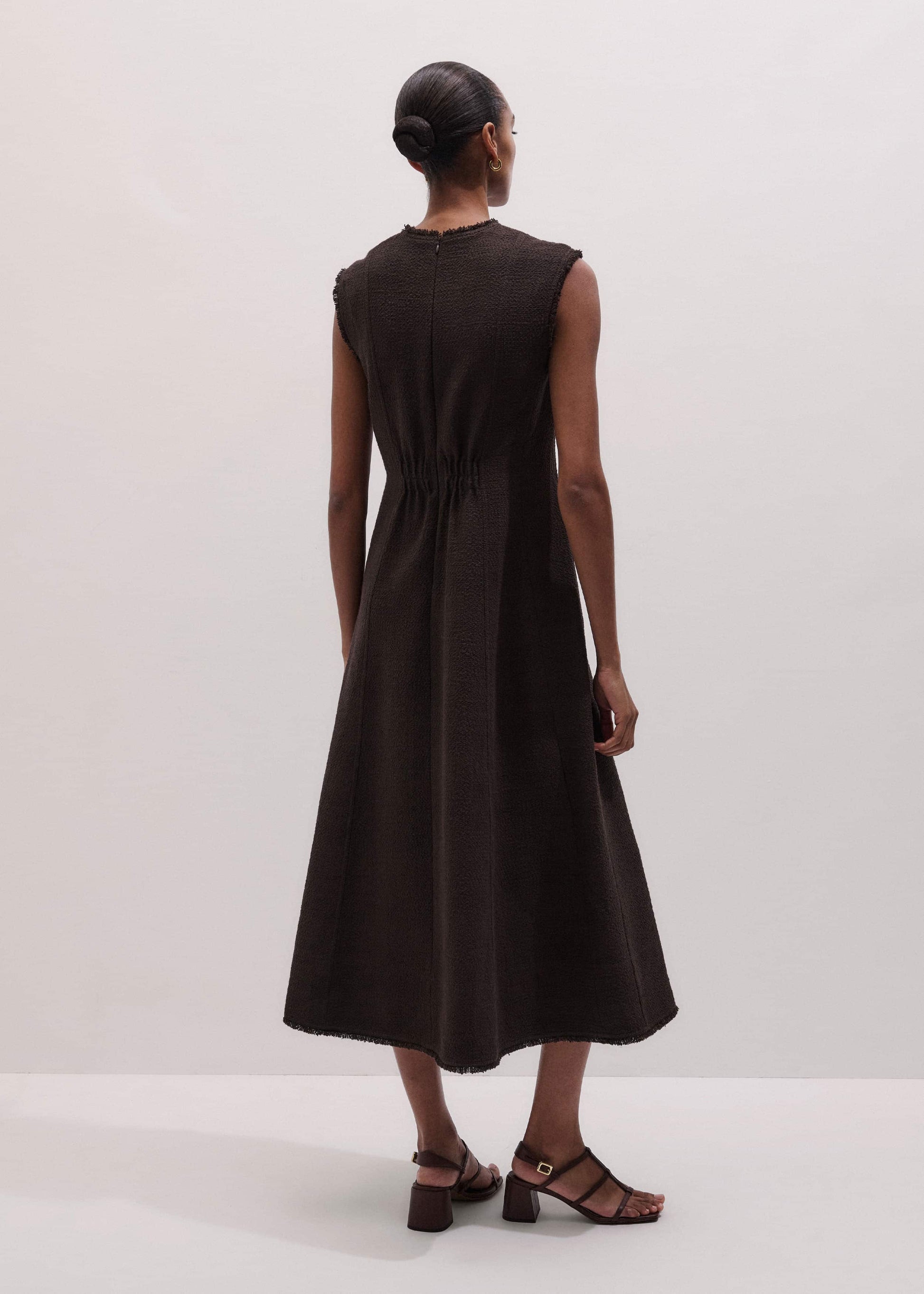 Brown Desk-To-Dinner Fit And Flare Maxi Dress
