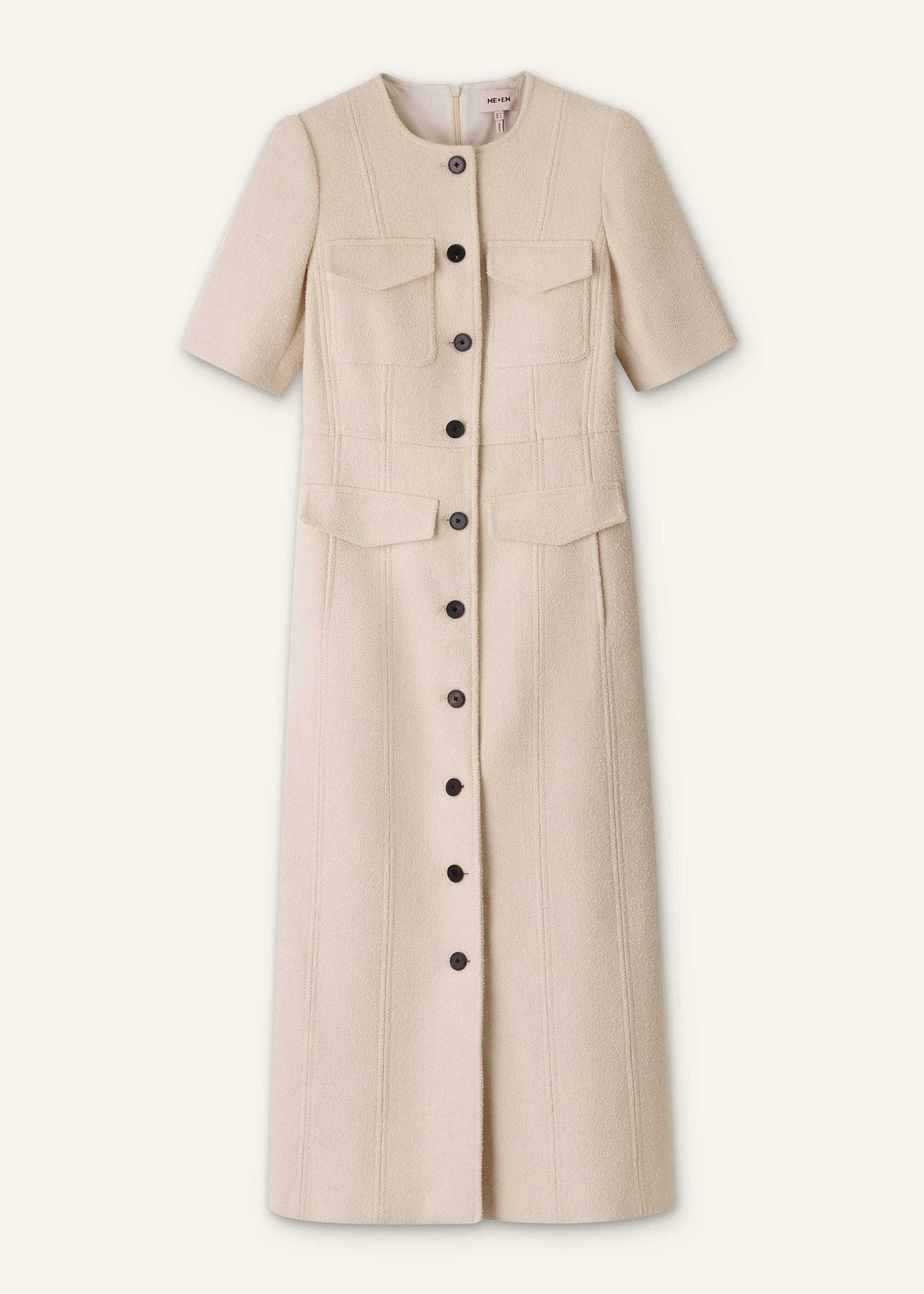 Cream Button Front Maxi Dress