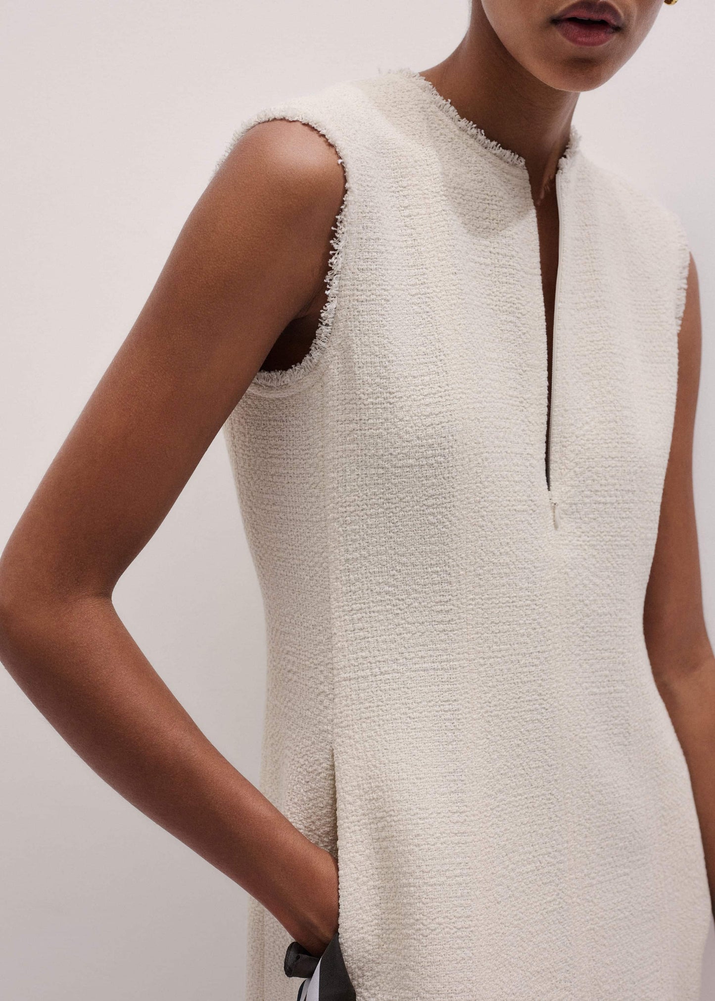 Cream Desk-To-Dinner Fit And Flare Maxi Dress