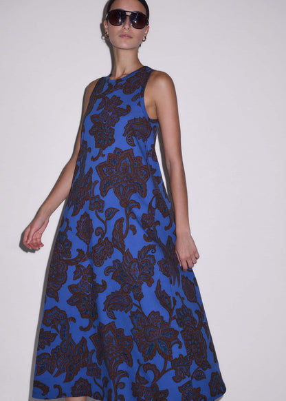 Blue Maxi Swing Dress