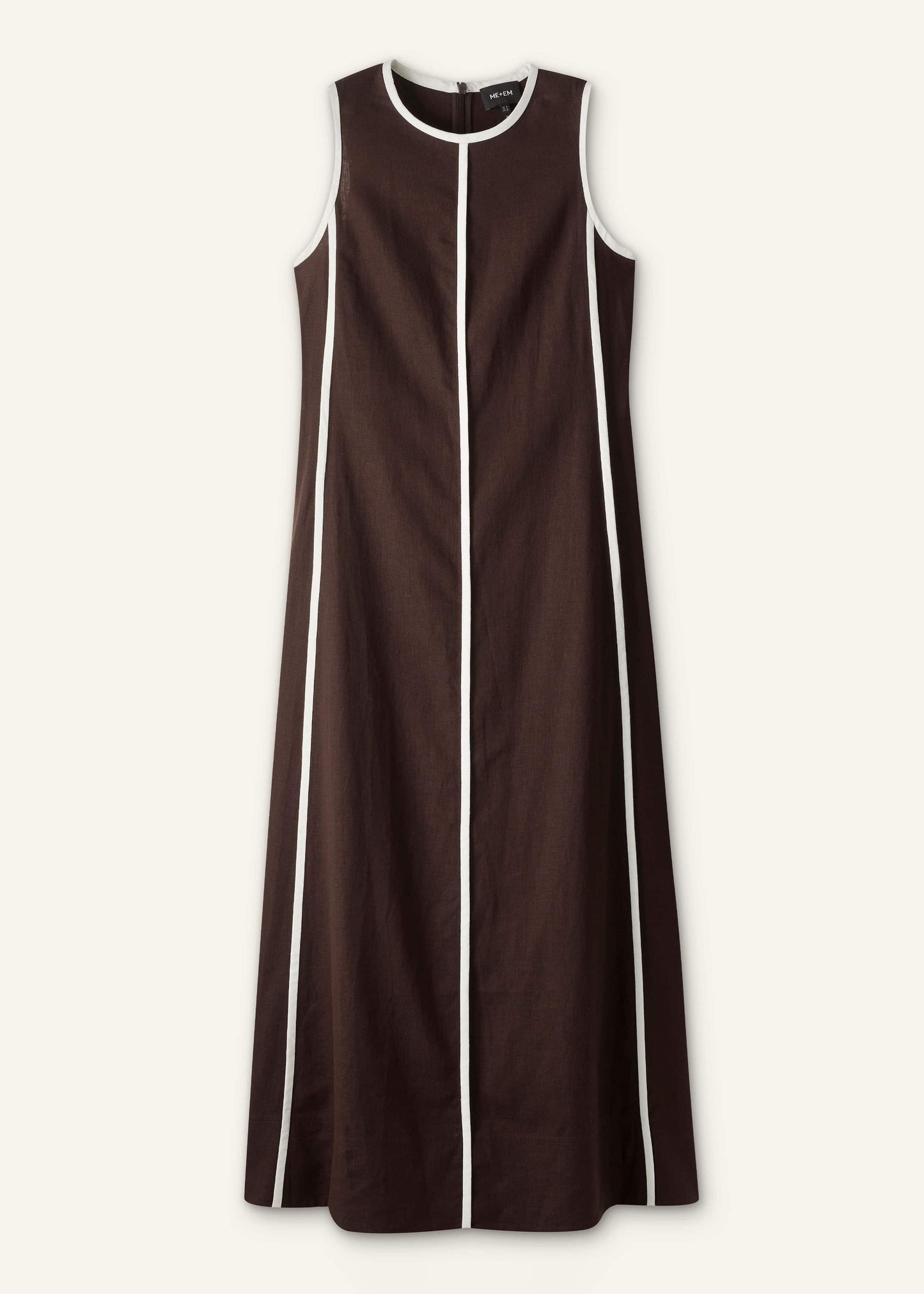 Brown Crease-Less Linen Effortless Maxi Dress