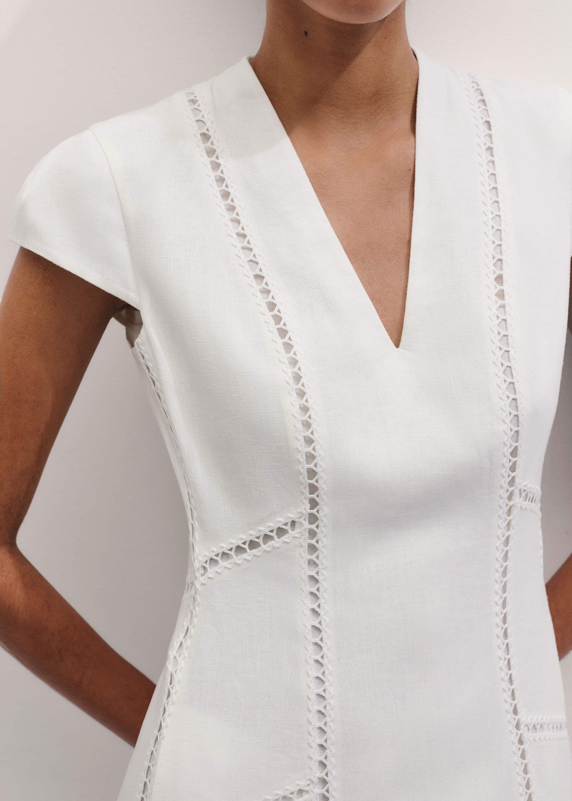 White Crease-Less Linen Embroidered Maxi Dress