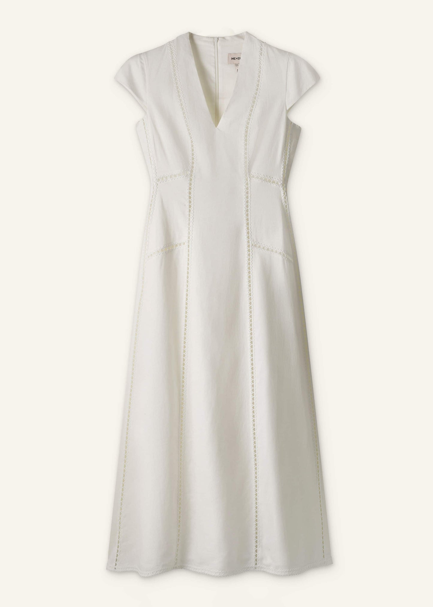 White Crease-Less Linen Embroidered Maxi Dress