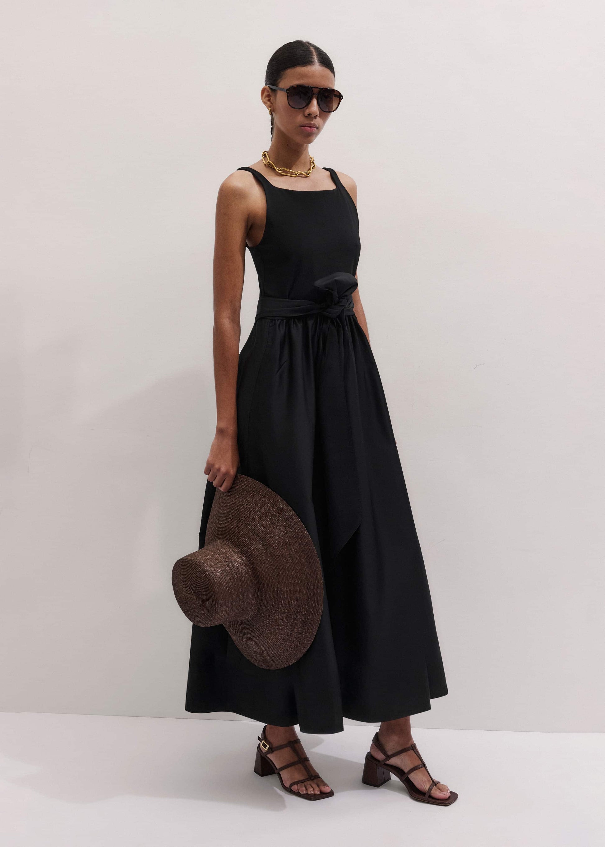 Black Fit + Flare Maxi Dress