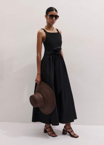 Black Fit + Flare Maxi Dress
