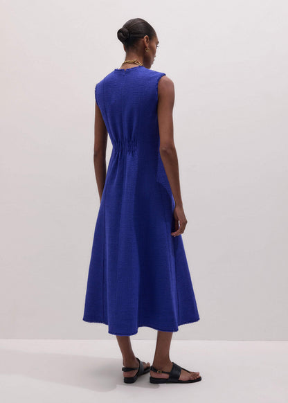 Blue Desk-To-Dinner Fit And Flare Maxi Dress