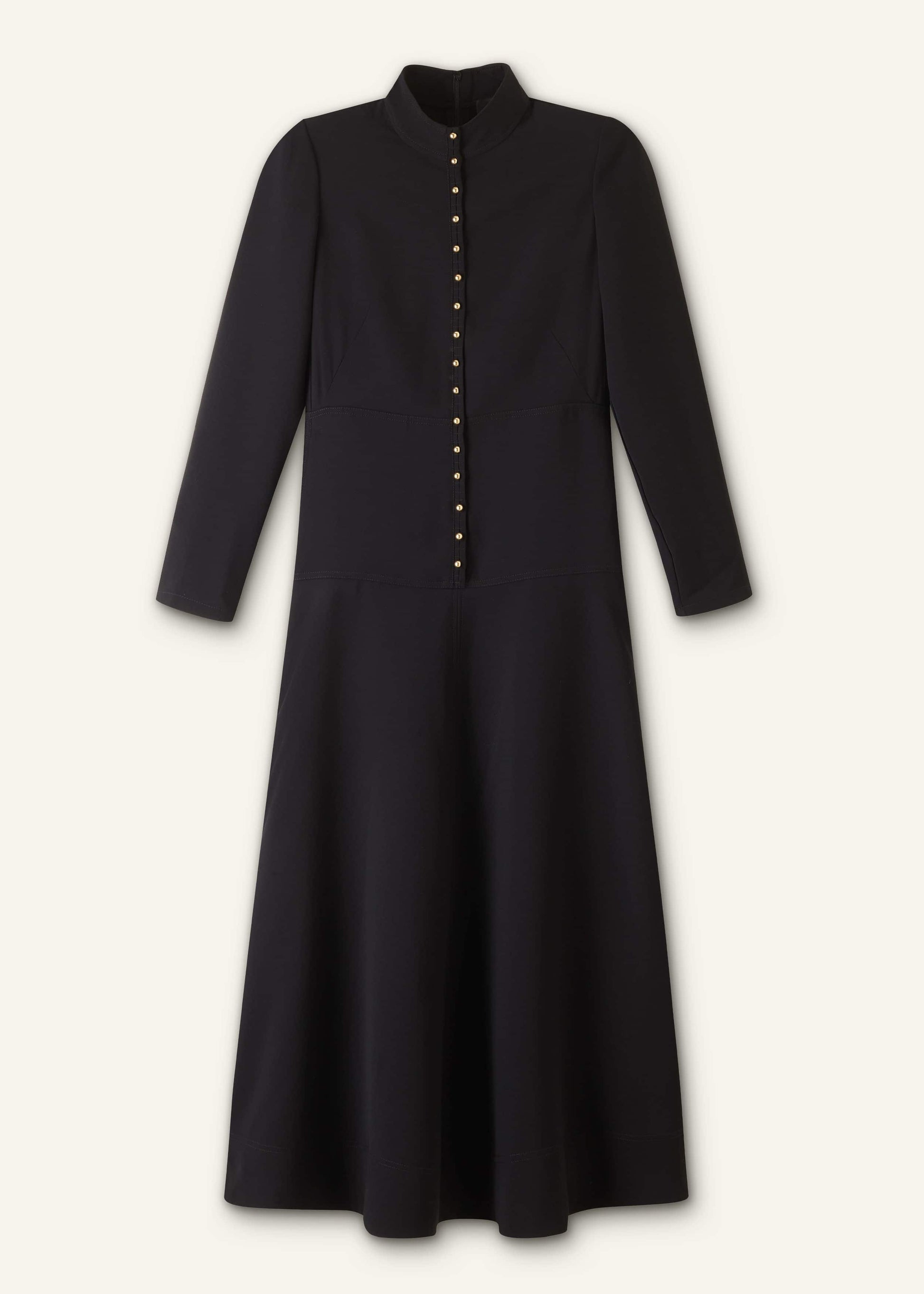 Black A-Line Feature Button Maxi Dress