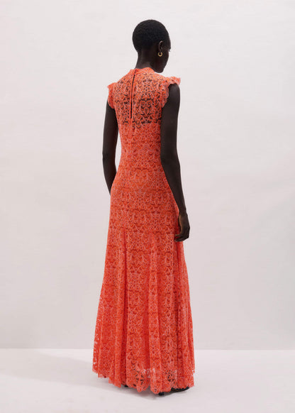Orange Two Tone Full Length Dress