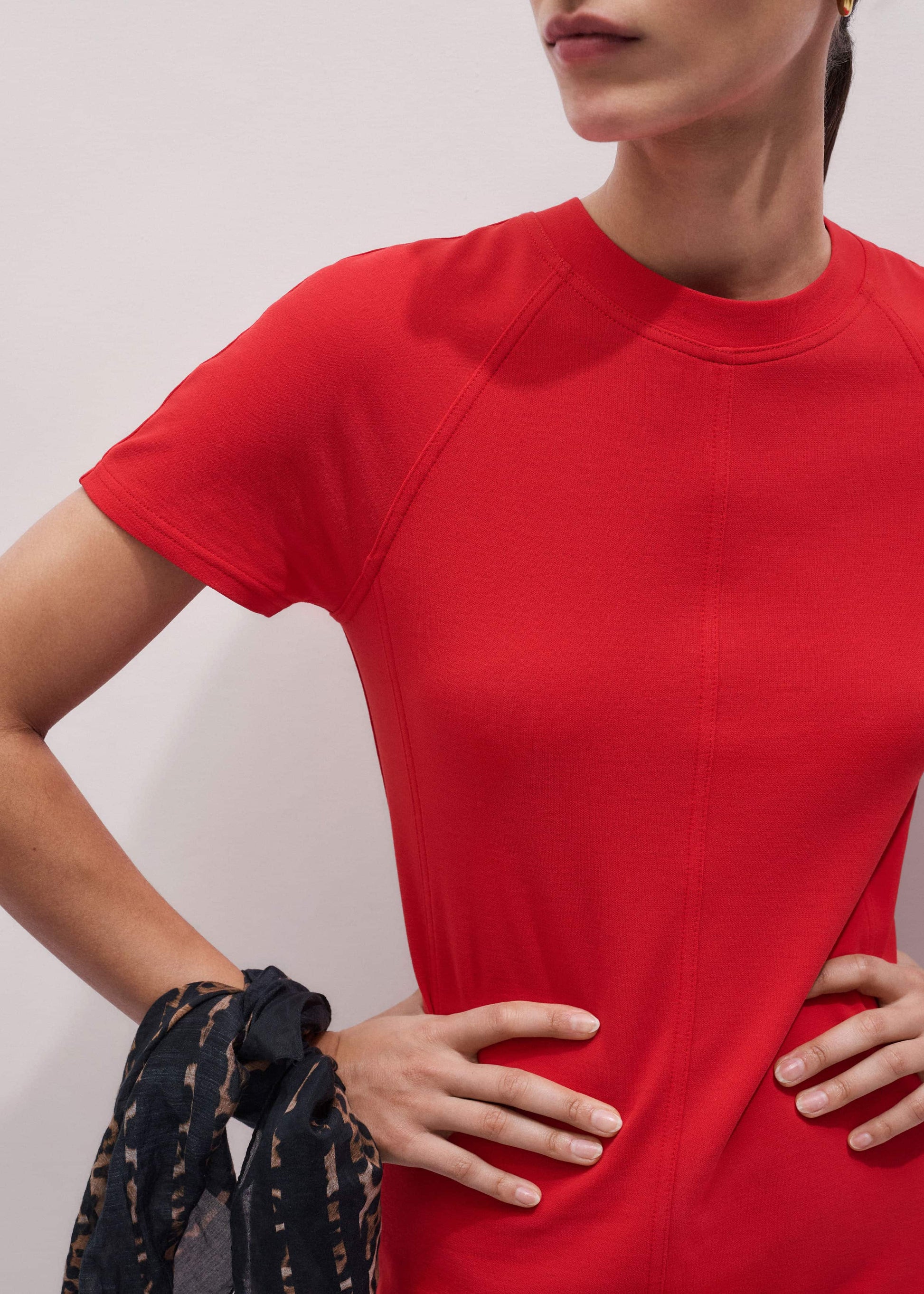 Red Raglan Sleeve Maxi Dress