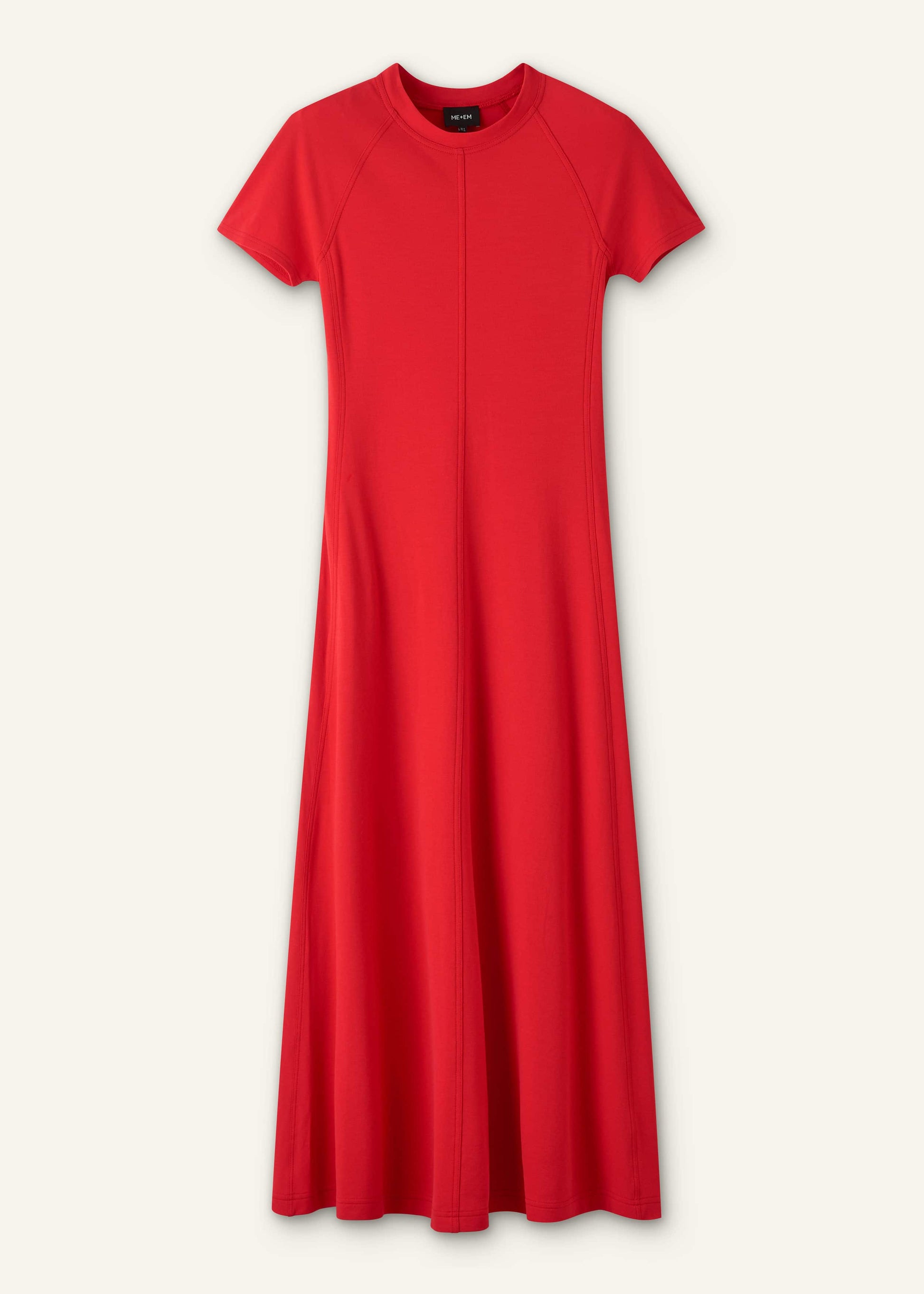Red Raglan Sleeve Maxi Dress