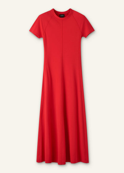 Red Raglan Sleeve Maxi Dress