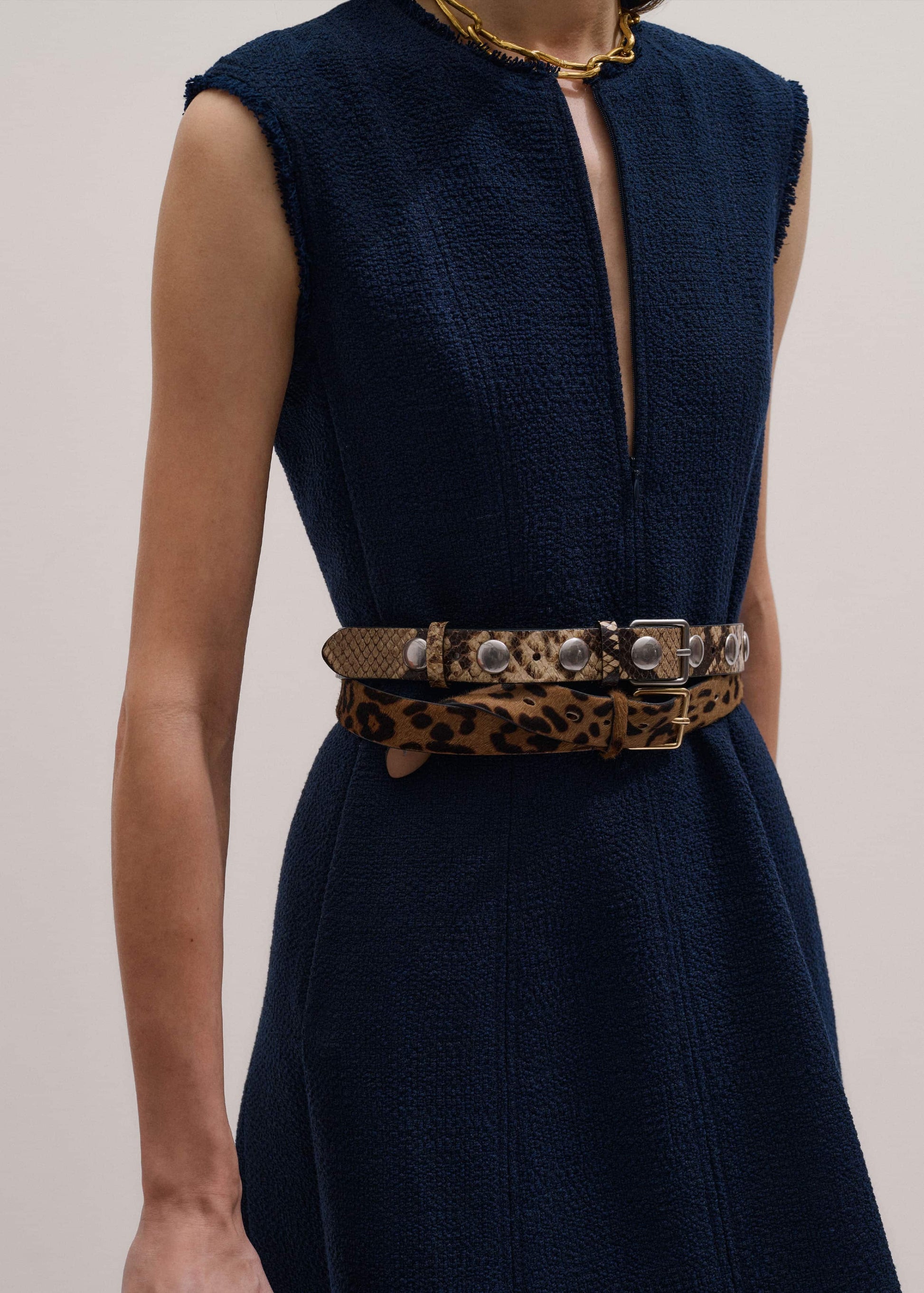 Navy Desk-To-Dinner Fit + Flare Maxi Dress