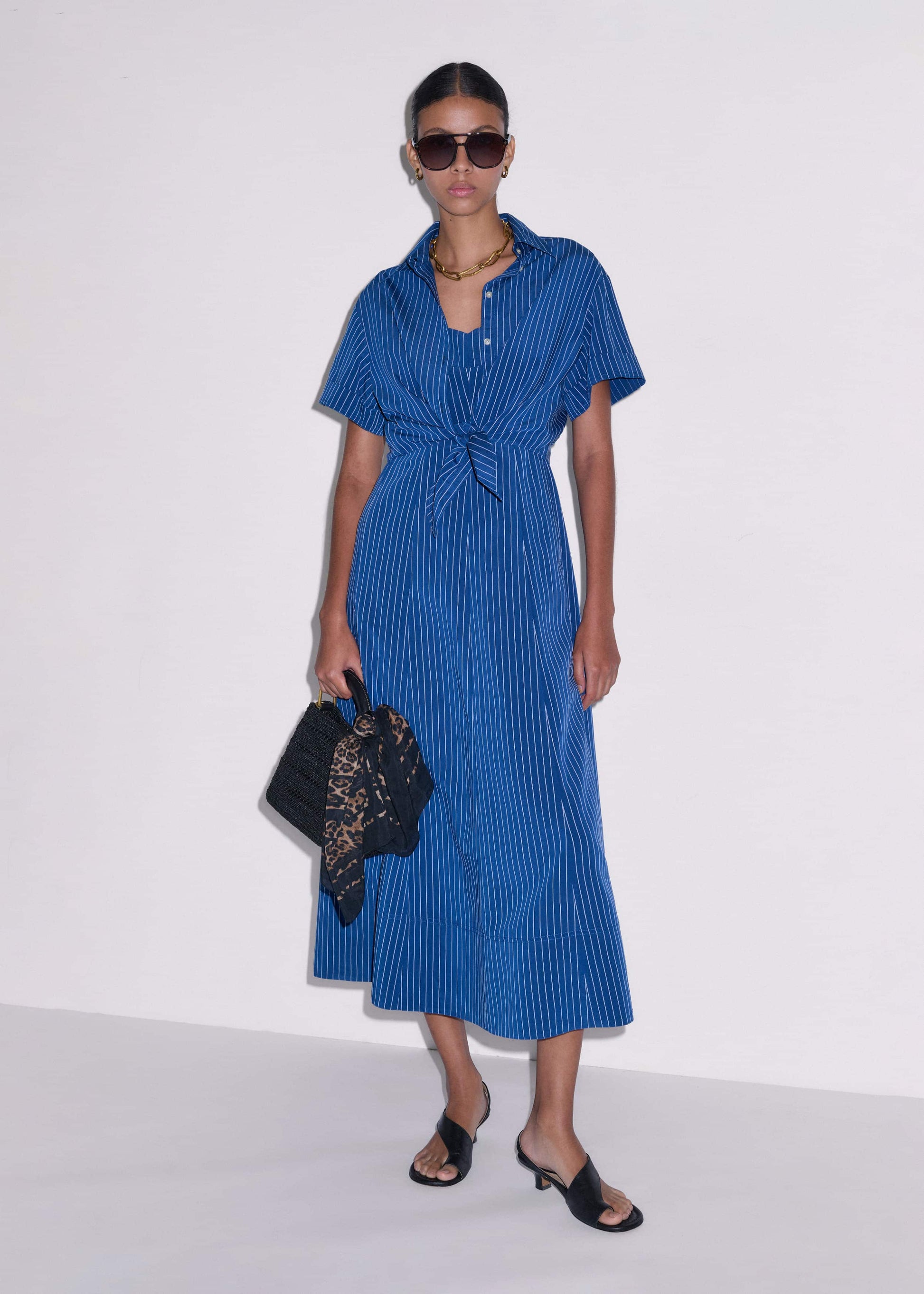 Blue 2-In-1 Fit + Flare Maxi Dress