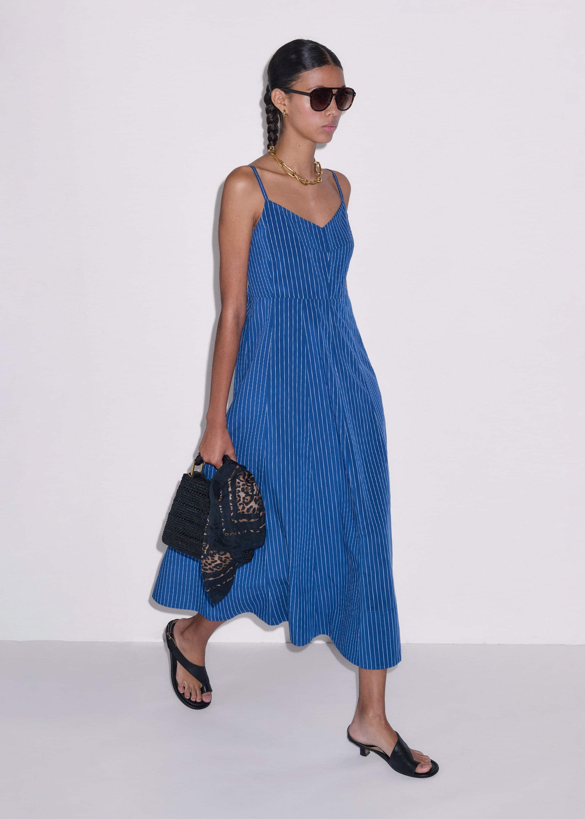 Blue 2-In-1 Fit + Flare Maxi Dress