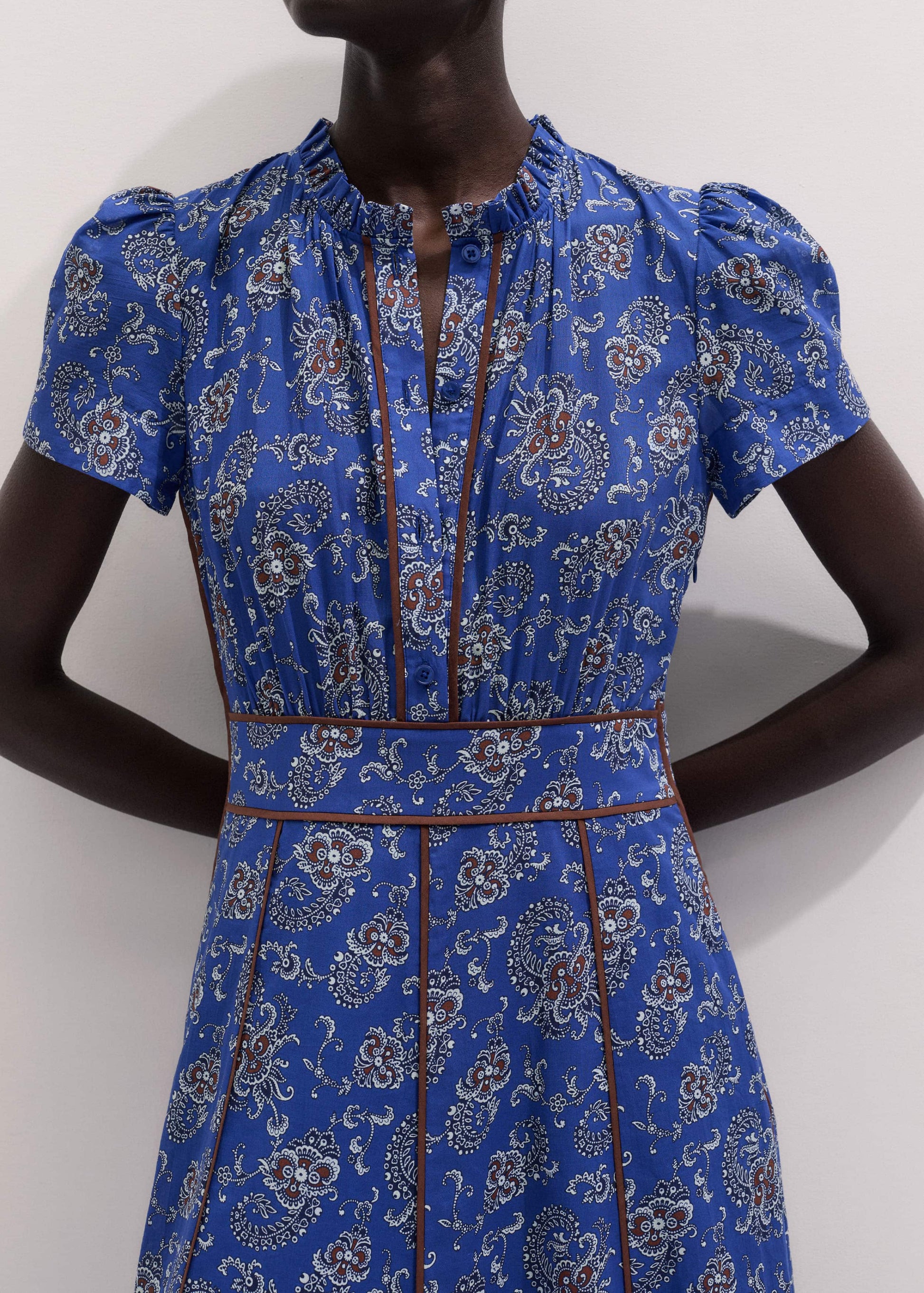 Blue Fit + Flare Maxi Dress