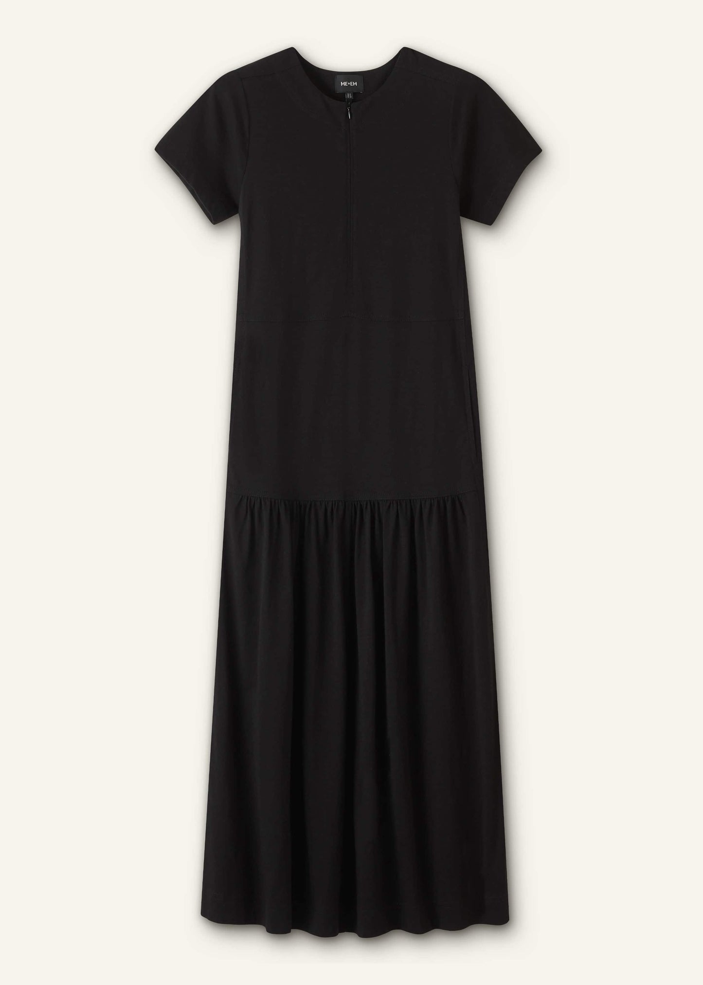 Black A-Line Tiered Maxi Dress