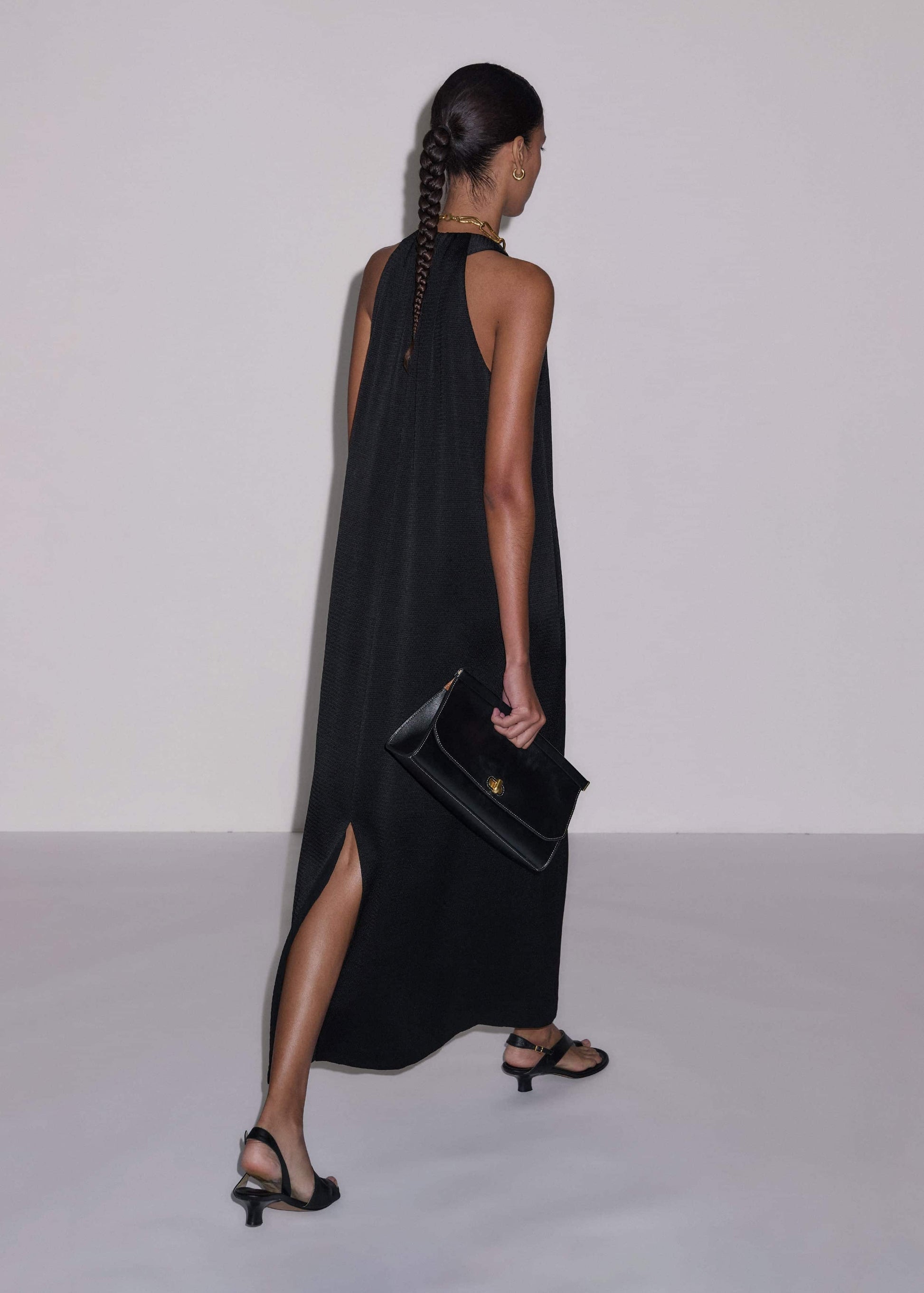 Black Halterneck Maxi Dress