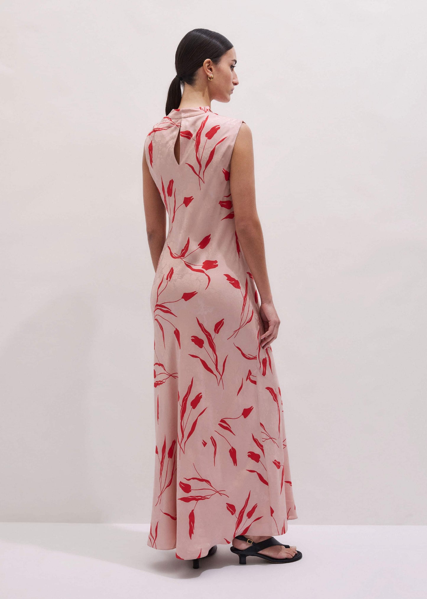 Pink Bias Cut Maxi Dress
