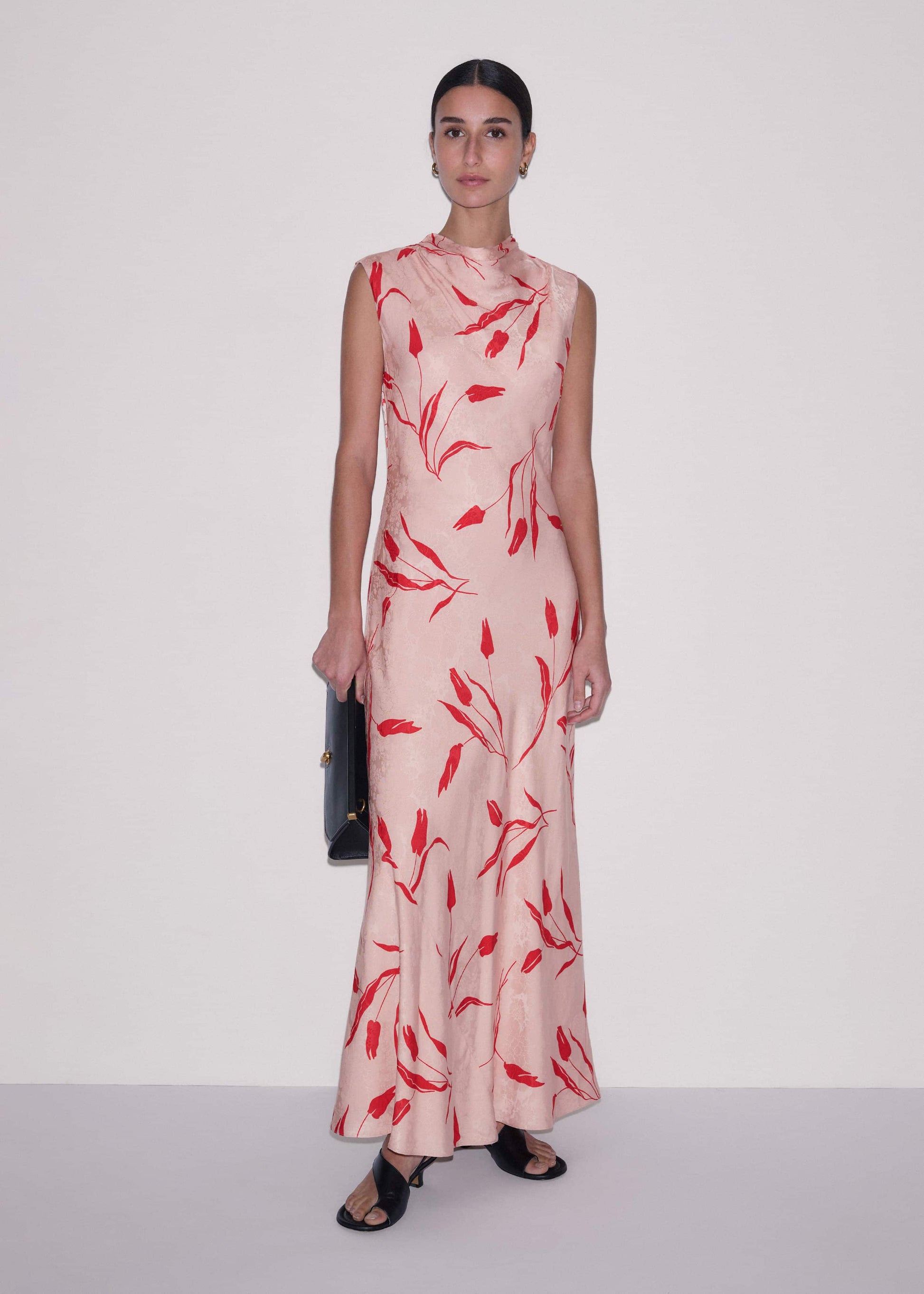 Pink Bias Cut Maxi Dress