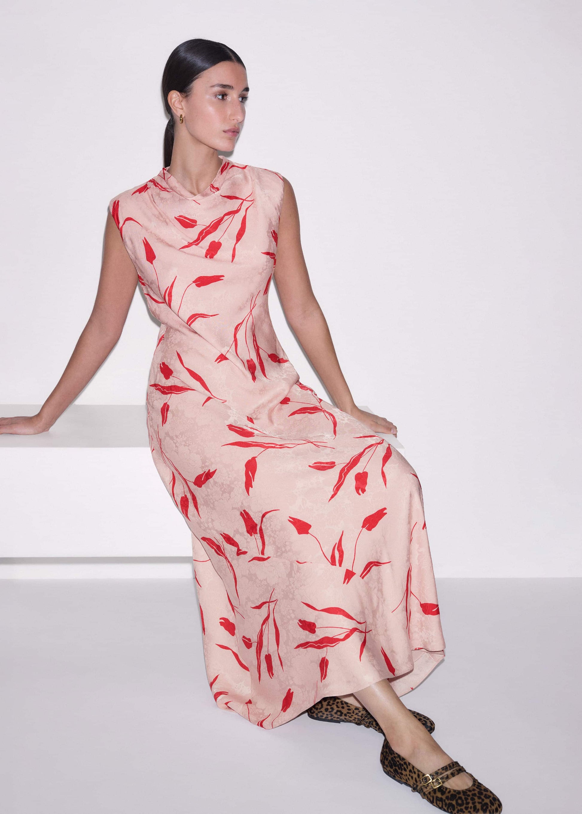 Pink Bias Cut Maxi Dress