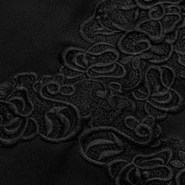 Black Fit + Flare Lace Detail Maxi Dress