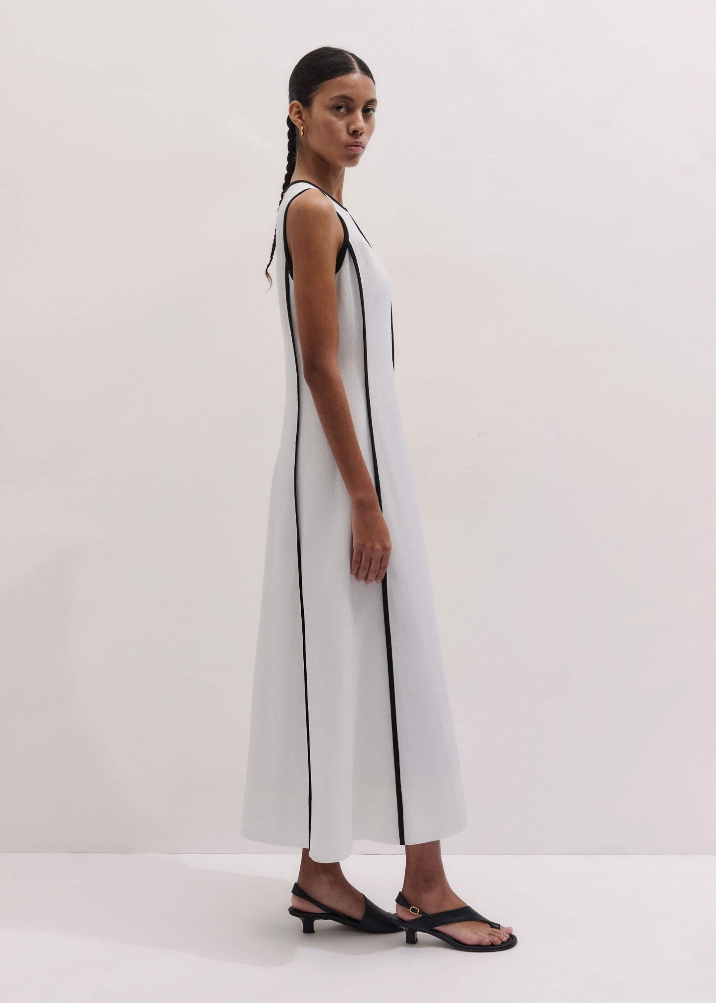 White Crease-Less Linen Effortless Maxi Dress