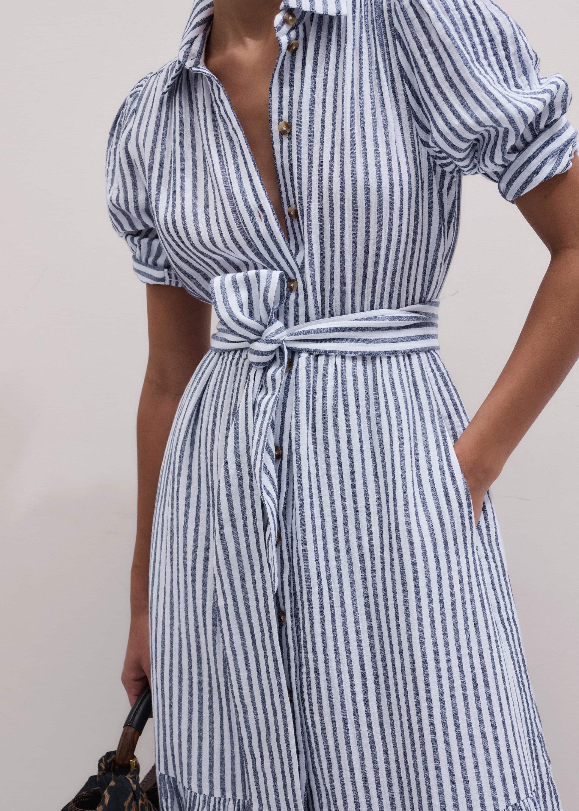 Navy Midi Shirt Dress