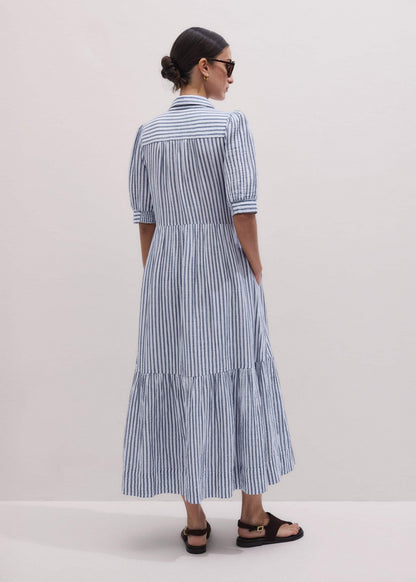 Navy Midi Shirt Dress