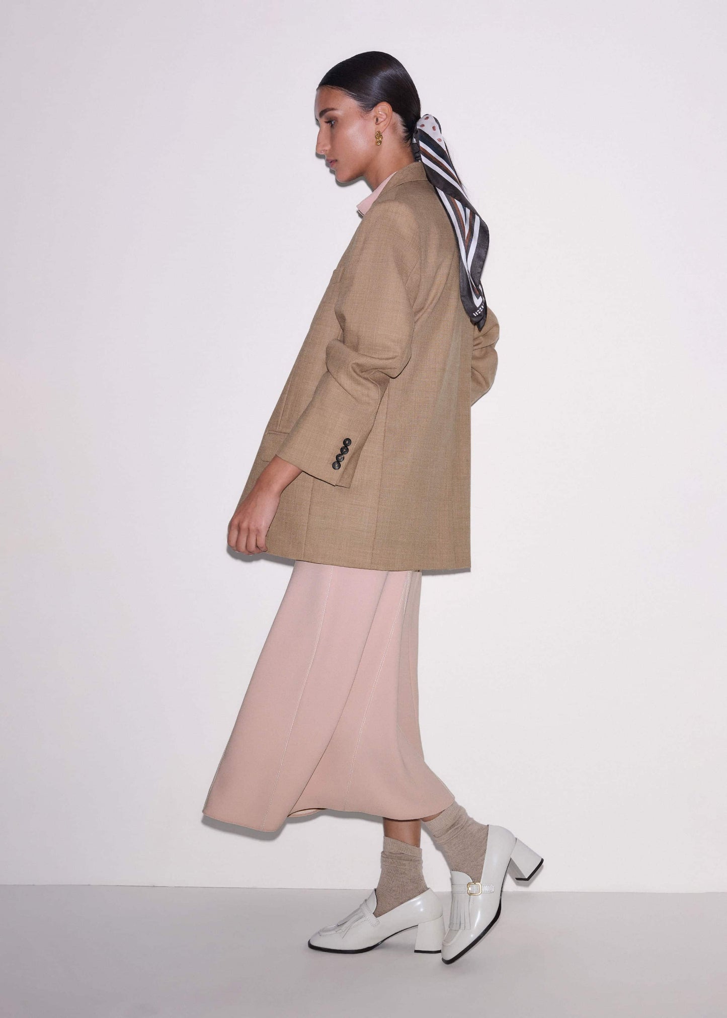 Smoke Pink Contrast Stitch Midi Dress