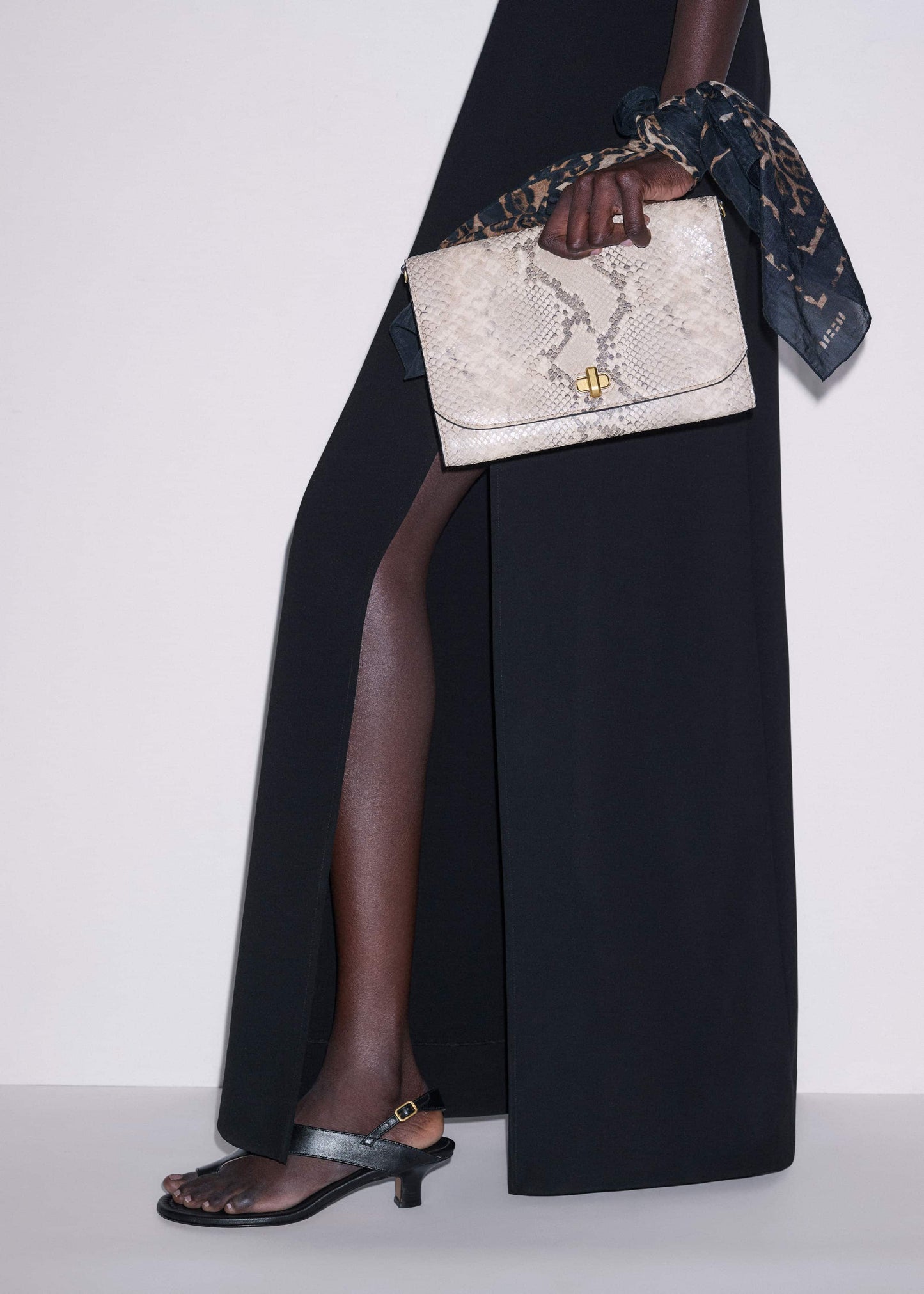 Black Draped Full Length Dress
