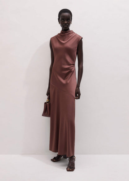Cinnamon Bias Cut Full Length Dress