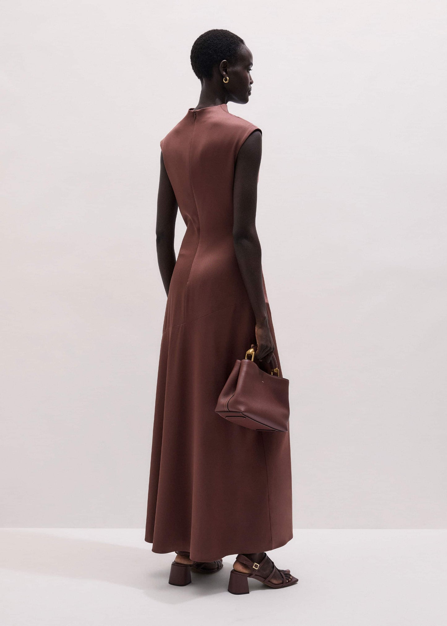 Cinnamon Bias Cut Full Length Dress