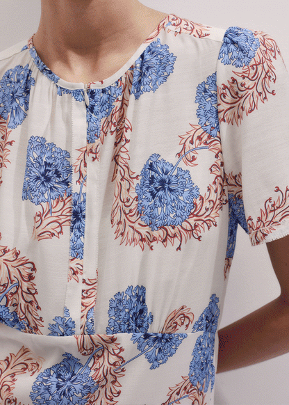 Cream Fit + Flare Maxi Dress