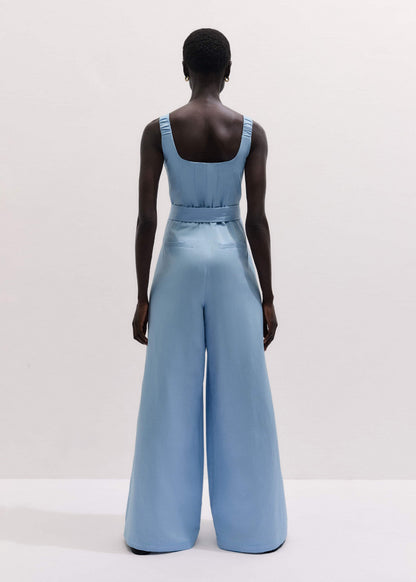 Blue Wide-Leg Jumpsuit