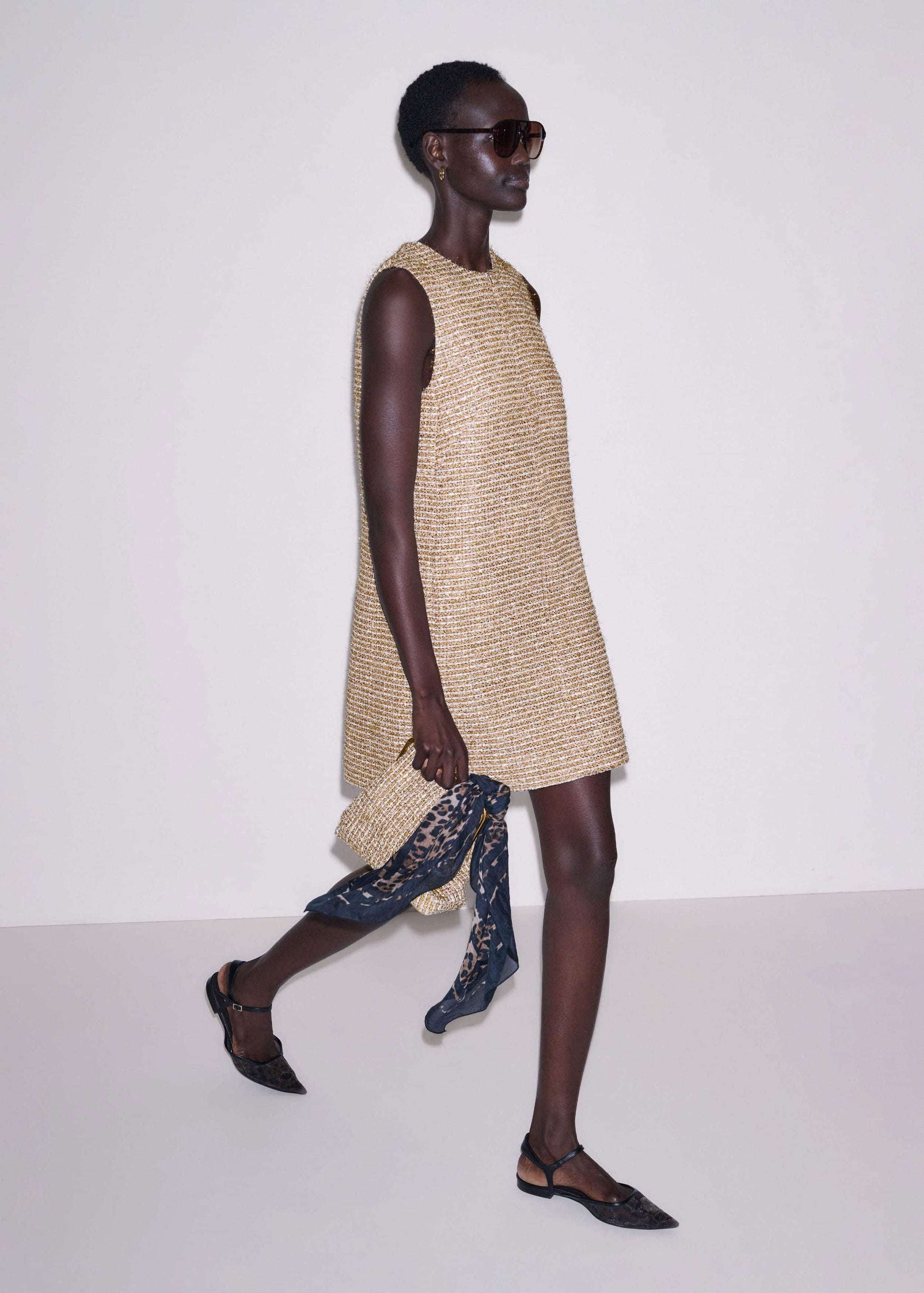 Gold Metallic Mini Dress